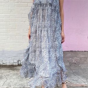major ISO ZIMMERMANN FLORAL RUFFLE STRAPLESS MAXI DRESS STRAPLESS